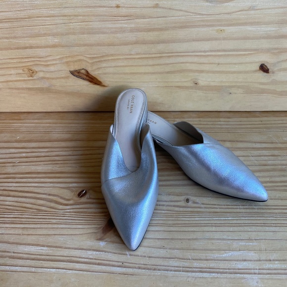 cole haan silver flats
